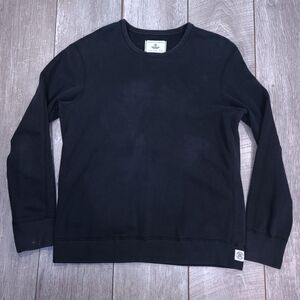 Reigning Champ Mens Terry Midweight Sweatshirt Size Large Black Pullover Solid